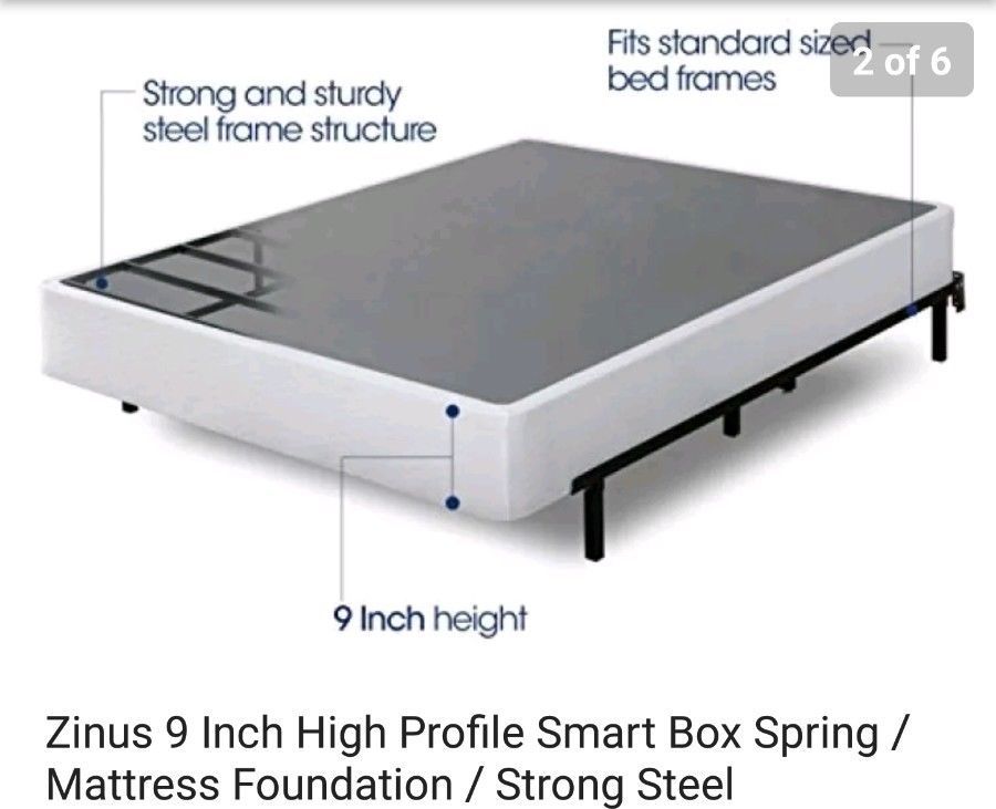 Zinus 9 Inch High Profile Smart Box Spring / Mattress Foundation / Twin XL