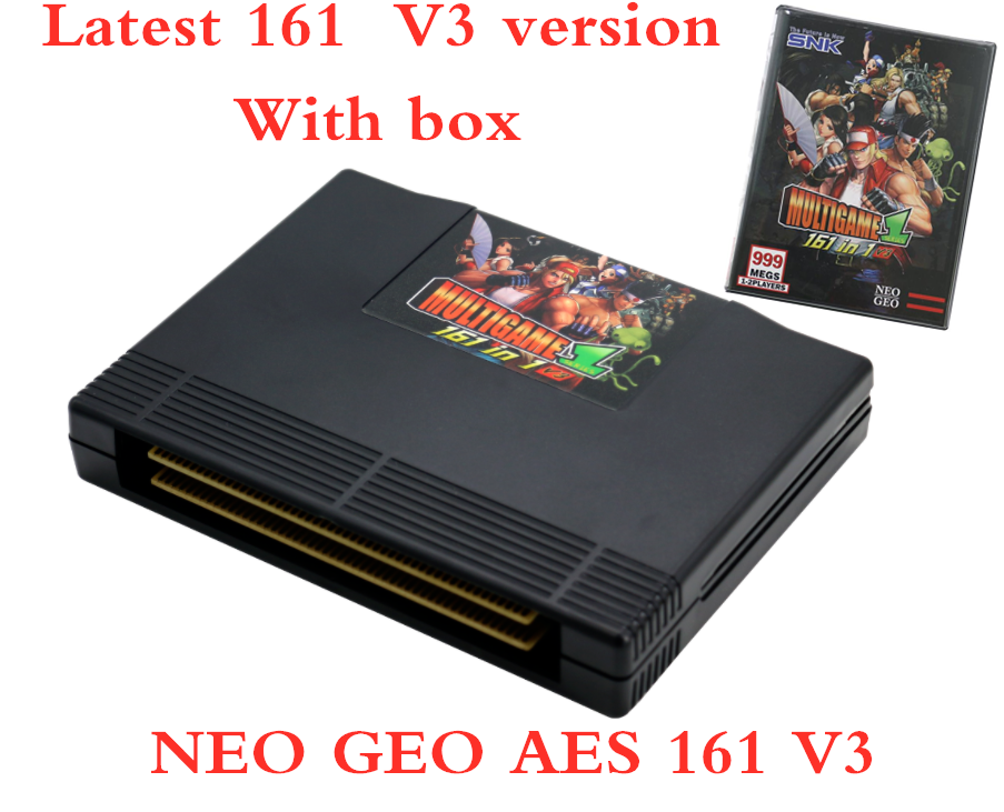 SNK NEO GEO AES 161 in 1 Arcade JAMMA Multi Cartridge Game Cartridge Console V3