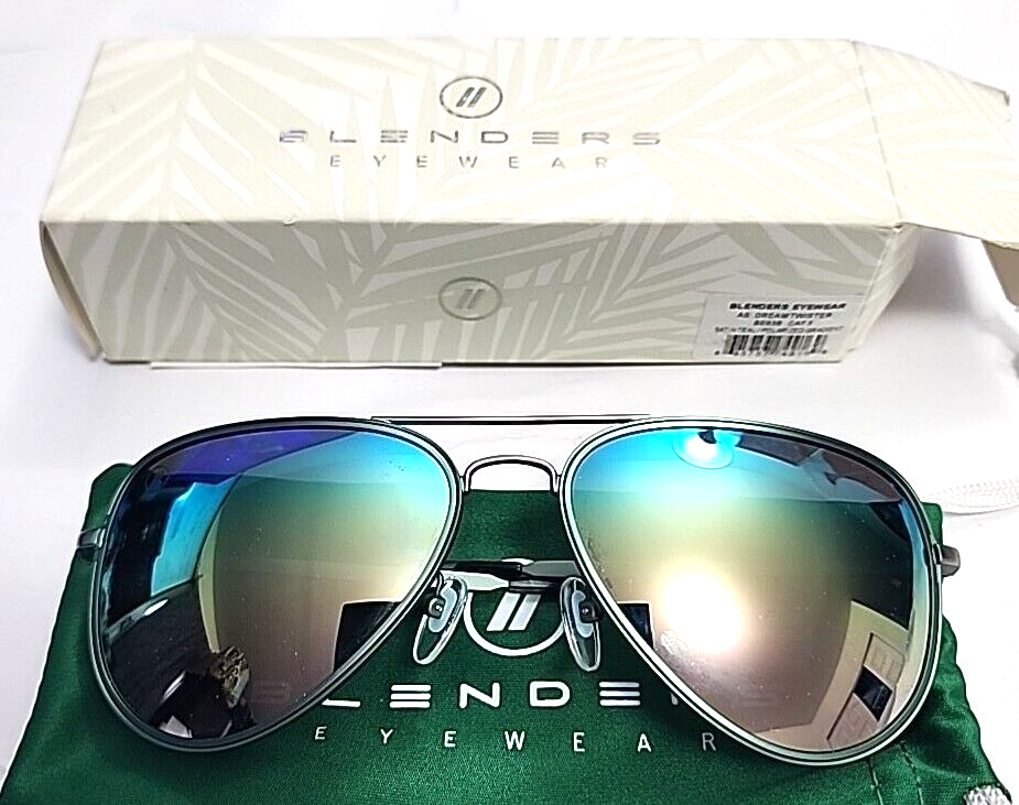 S Dream Twister 638 Satin Blue Polarized Aviator Sunglasses Read
