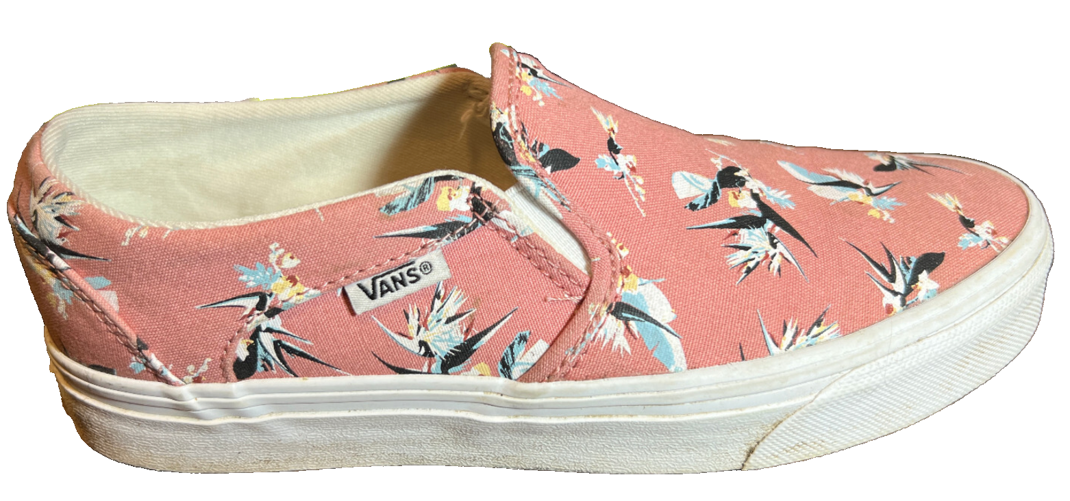 van♡ Wo: Sz 7 ~ VANS™ Asher Birds of Paradise Blush Pink Slip-On
