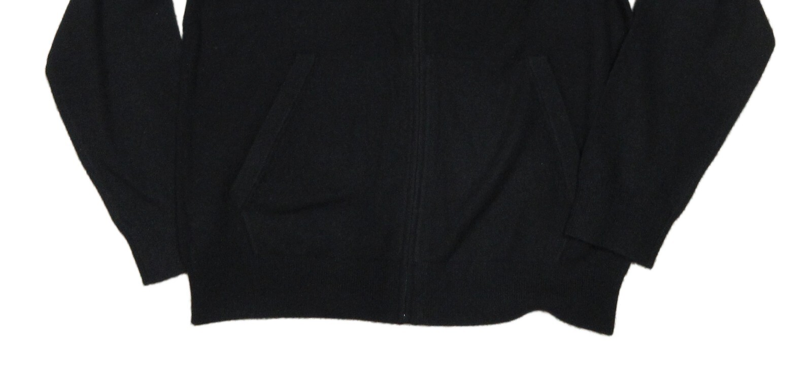 Pre-owned Vince Men's Black Wool Cashmere Full Zip Hooded Sweater $425