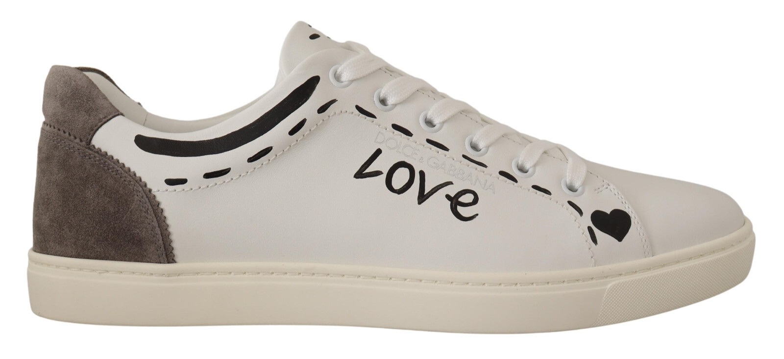 

DOLCE - GABBANA Обувь Кроссовки Белая Кожа Серая LOVE Casual s. ЕС39,5 / США6,5, Белый
