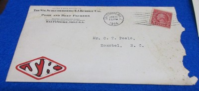 1924 The Wm. Schluderberg - T.J. Kurdle Co. Meat Packers Baltimore MD Letter