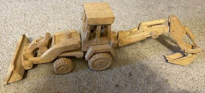 Hand Crafted Wood Back Hoe Front End Loader