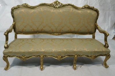 Antique Furniture Giant Sofa Rococo Style Bench Royal Sofa Wood Baroque French Louis Xv Carved