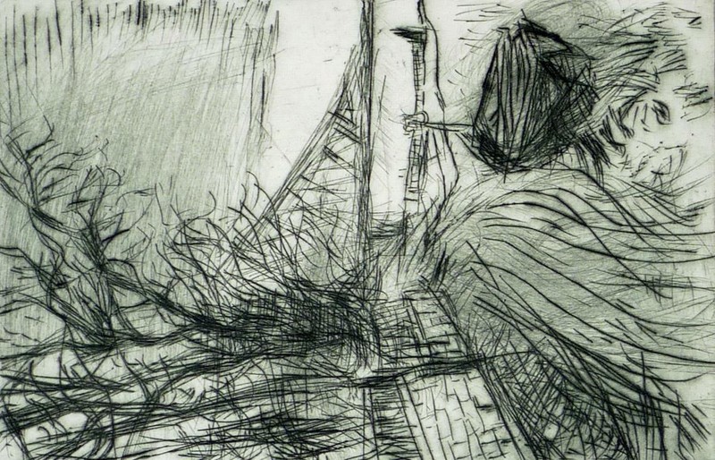 Ernst Hassebrauk - Loschwitzer Ufer - Radierung - 1940