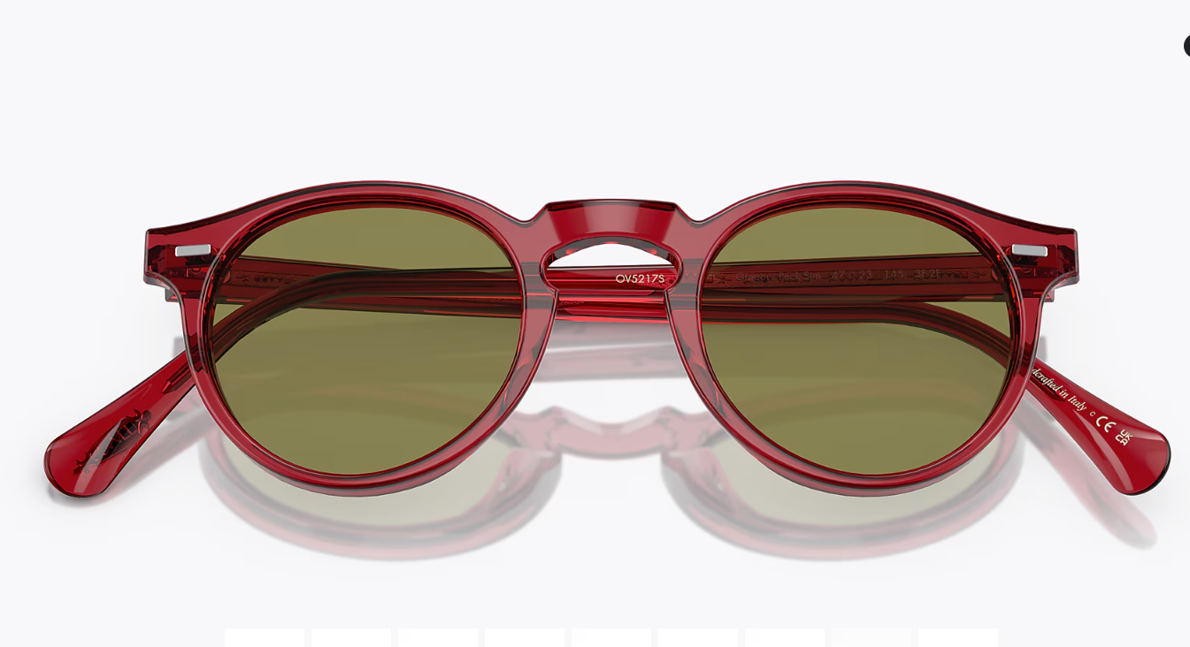 Pre-owned Oliver Peoples Gregory Peck 47mm Sun Limitededition Rust/green Photocro Msrp$487