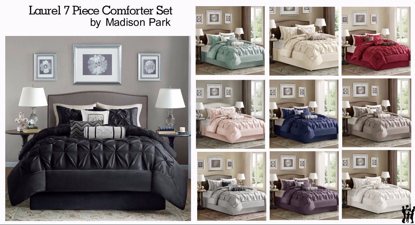 Madison Park Westbrook 7 Piece Comforter Set Queen Brown Bed For