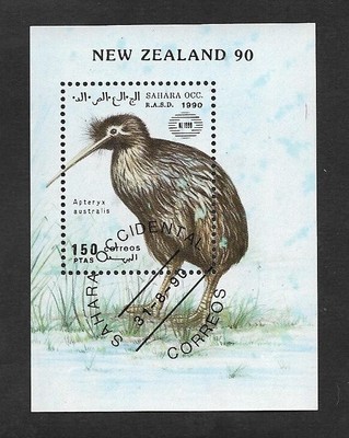 EL)1990 SAHARA, BIRD OF THE ARAB REPUBLIC OF ZAHARA, APTERYX AUSTRALIS, SS, CTO
