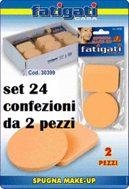 Set 24 Confezioni 2 Pezzi Spugnetta Spugna Make Up Trucco Donna Viso moc