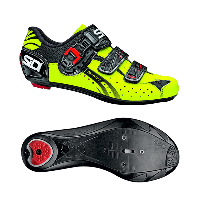 New Sidi Genius 5 Fit Cycling Shoes, Black Yellow Fluo, EU38