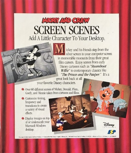 Disney's Mickey and Crew Screen Scenes (CD-ROM) Rare Collectable