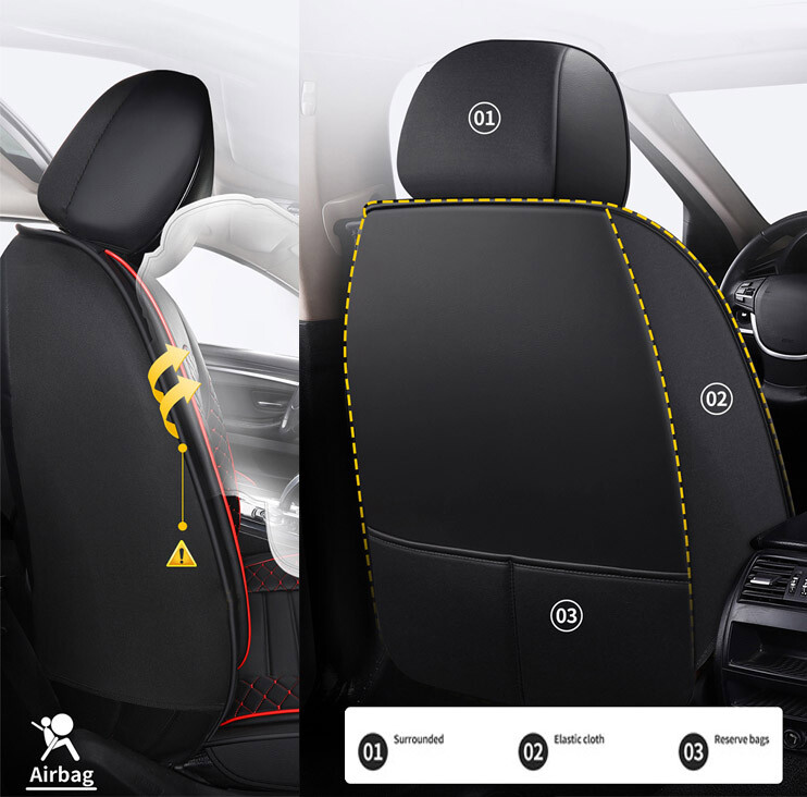 For Kia Full Set Car Seat Covers Leather 2/5 Seater Front Rear Cushion Protecter