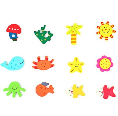12 PCS Cartoon Animal Magnetic Refrigerator Baby Educational Toy