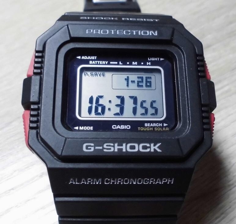 レア美品 G-5500-1JF G-SHOCK TOUGH SOLAR Casio G-SHOCK G-5500-1JF Tough Solar World Time Mens Digital watch