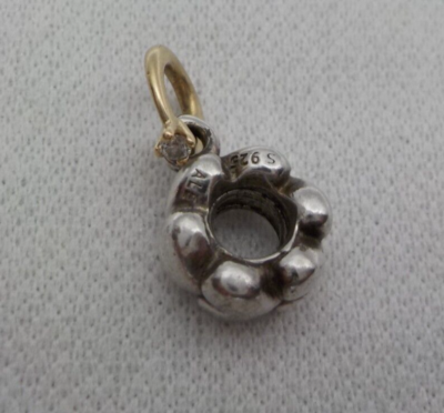 PANDORA STERLING 14K GOLD I DO WEDDING RING CHARM ALE W CREATED