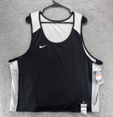 NWT Nike Men's Stock Elite Reversible Lacrosse Tank Black White Size L 846361