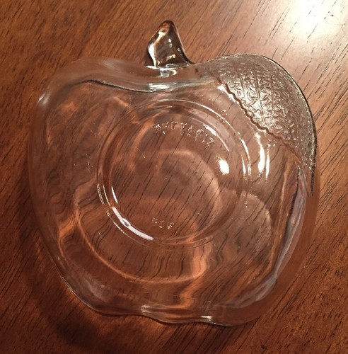 KIG Malaysia Clear Glass - Apple Shaped Dish In Excellent Condition