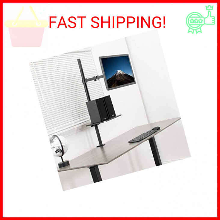 VIVO Universal Steel 14 x 10 inch Shelf Pole Mount for Microphone Stand, TV Cart