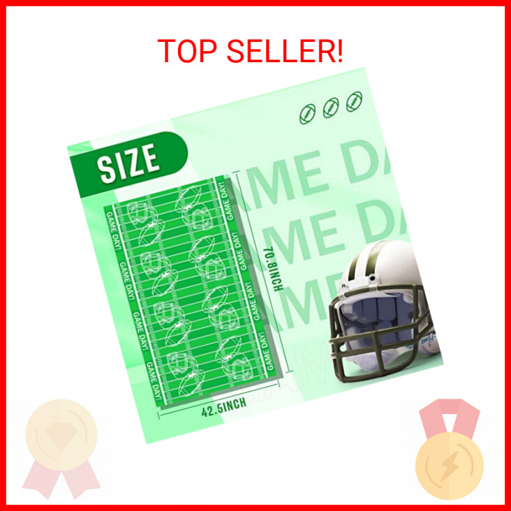 Irenare Football Tablecloth Football Field Touchdown Tablecover Plastic Football