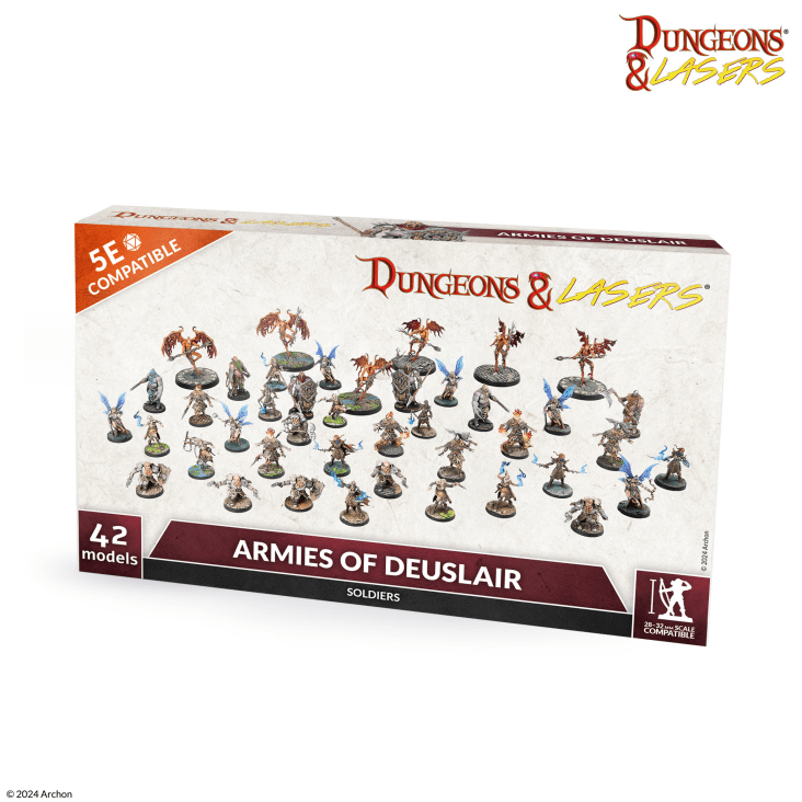 Оружие Deuslair 28-миллиметровые подземелья и лазеры D&D студии Archon Warriors of Chaos
