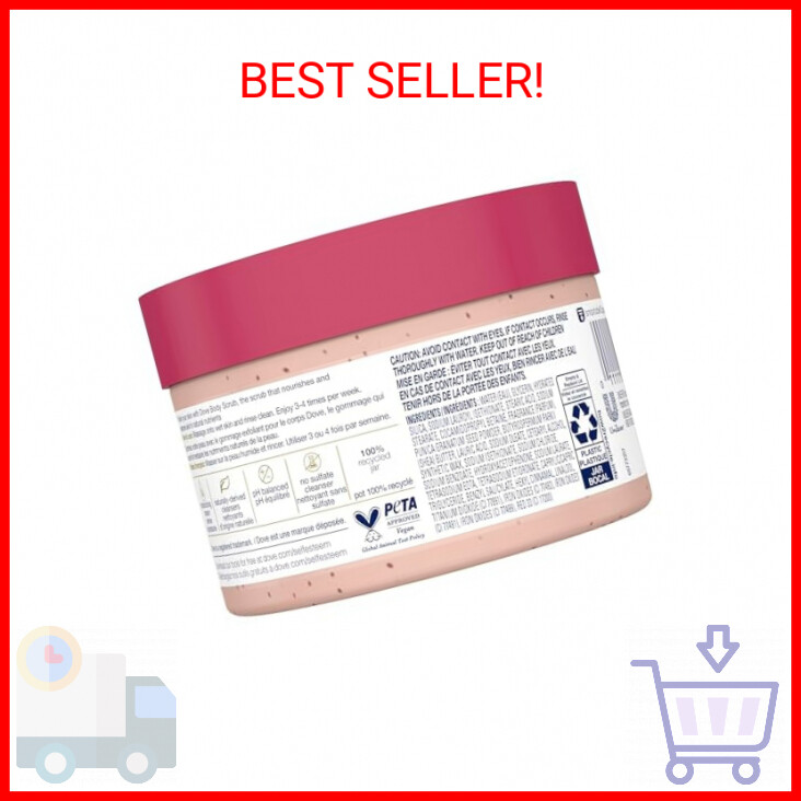 Dove Scrub Pomegranate & Shea Butter For Silky, Soft Skin Body Scrub Exfoliates