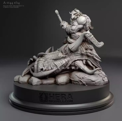 1/24 Resin Dragon Slaying Dwarf Unassembled Unpainted 1144-lw