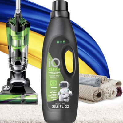iO CLEAN Carpet Cleaner Shampoo 1000 ml/33.8 fl oz, Use Alone or in Machine