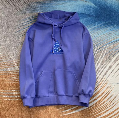 BNWT Ader Error Embroidered Triangle Logo Unisex Hoodie Sweatshirt Purple Sz A1