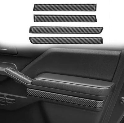 4PCS Carbon Fiber Door Panel Cover Trim Strip Fits For Toyota Tacoma 2024-2025