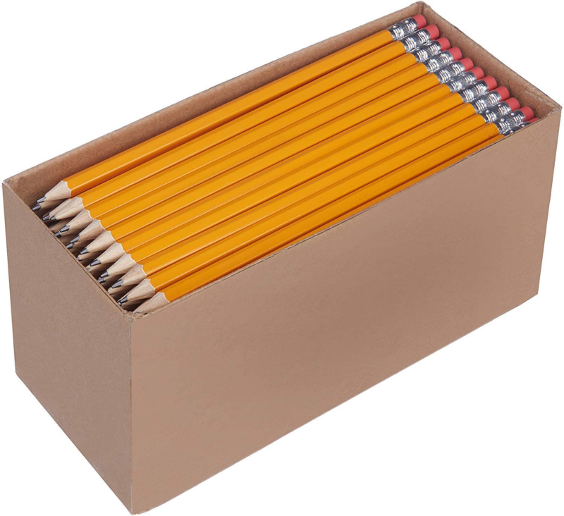 Basics Woodcased #2 Pencils, Pre-sharpened, HB Lead - Box of 30 /150, Bulk Box
