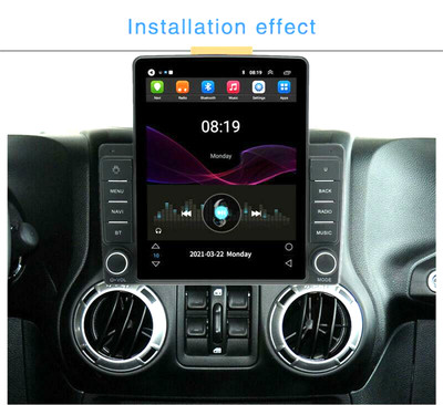 Radio Fits For 2007-2016 Jeep Wrangler 9.5'' Vertical Stereo GPS NAVI Mirror Link