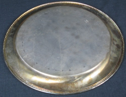 VINTAGE SILVER SERVING TRAY BY GORHAM E.P. YH 363/1, ROUND