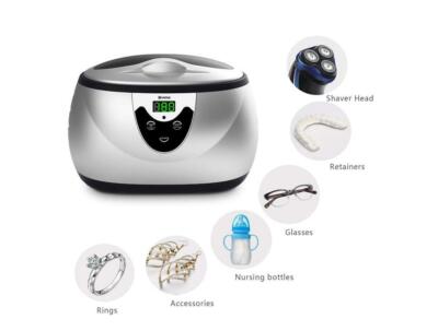Ukoke Stainless Steel Ultrasonic Jewelry Cleaner w/ Timer, 600mL Silver