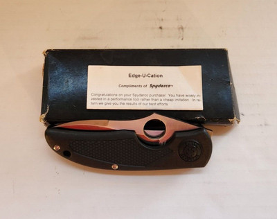 Spyderco C37PSBK Walker Lightweight in Original Box Never Used or Carried/Nice!