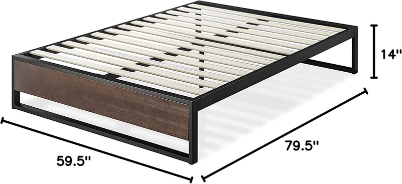 GOOD DESIGN Award Winner Suzanne 14 Inch Bamboo and Metal Platforma Bed Frame /