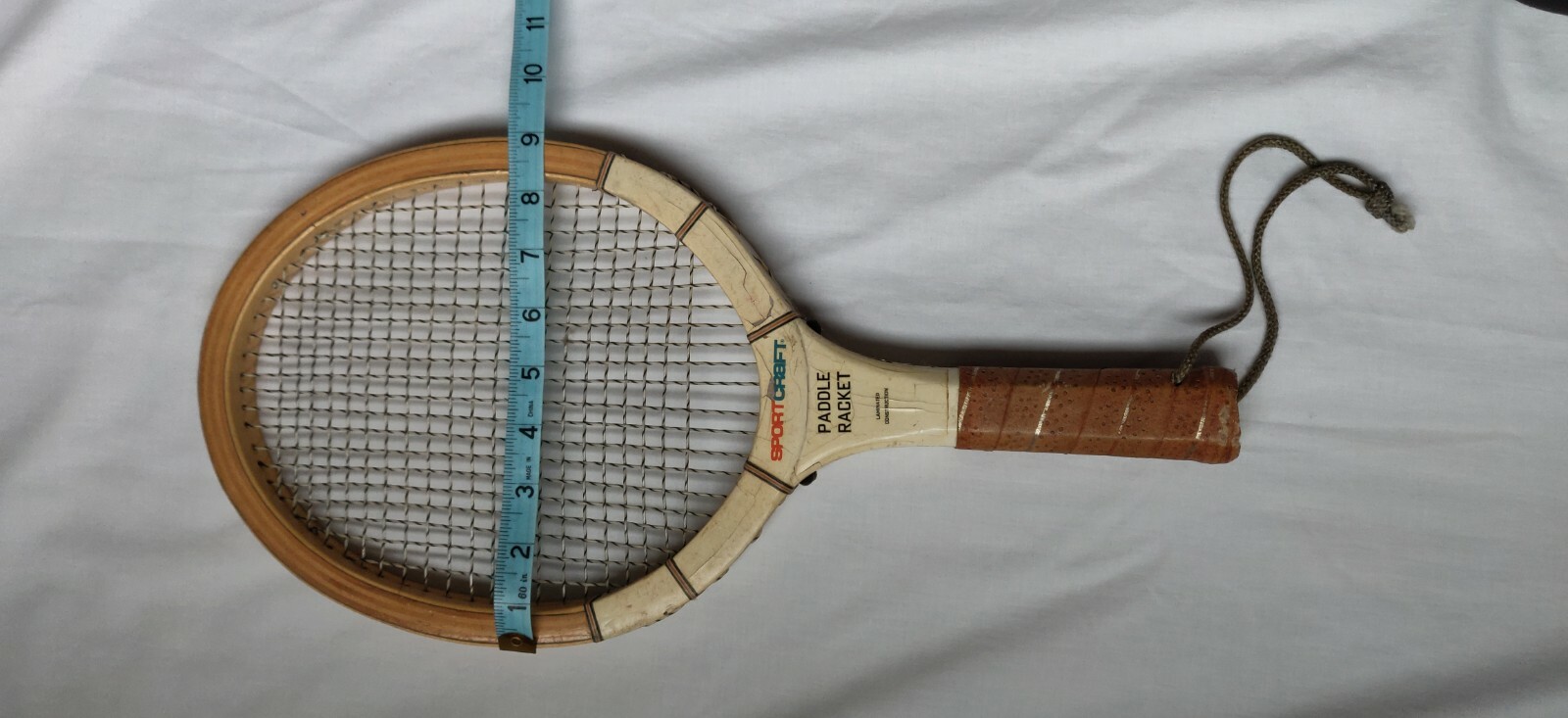 Sportcraft vintage paddle tennis racket brown leather grip