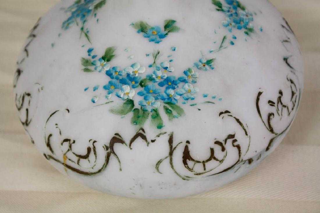 ANTIQUE  Hand Painted Satin Glass Vase