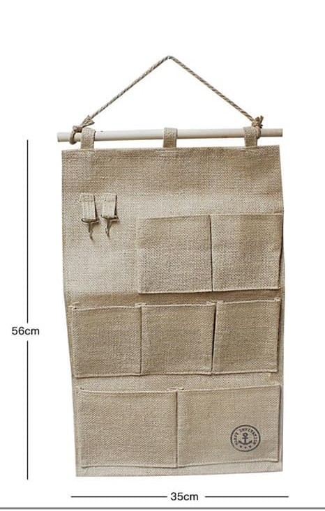 Organizer 7 Tasche 2 Ganci Porta Oggetti Canapa Da Appendere Bagno Cucina dfh