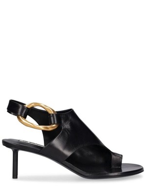 Jil Sander - 60mm Leather round ring sandals - Black