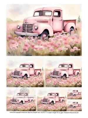 A4 PINK TRUCK MINI RICE PAPER DC 228