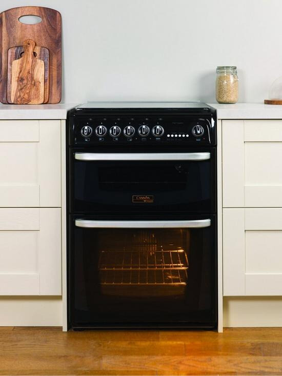 Cannon By Hotpoint 60cm Electric Double Oven Cooker and Gas Hob Black in Newcastle, Tyne and