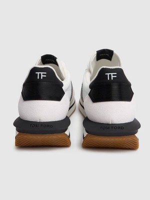 Pre-owned Tom Ford - Suede & Tech Low Top Sneakers - White/black