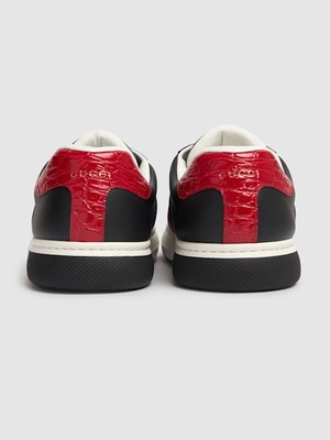 Pre-owned Gucci - Hyper Ace Leather Sneakers - Black/red/blue