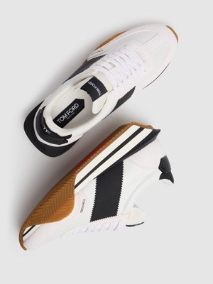 Pre-owned Tom Ford - Suede & Tech Low Top Sneakers - White/black