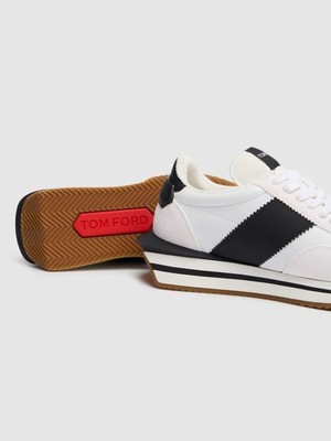Pre-owned Tom Ford - Suede & Tech Low Top Sneakers - White/black