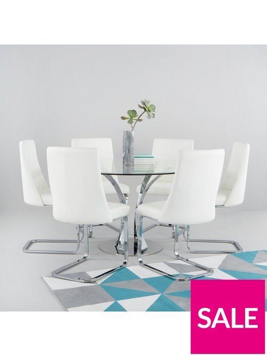 Brand New Boxed Alice 130 cm Round Dining Table + 6 Chairs in Oldham