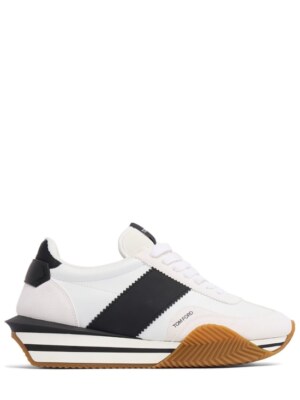Pre-owned Tom Ford - Suede & Tech Low Top Sneakers - White/black