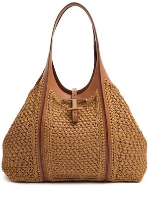 Tod's - Medium crochet raffia shopping bag - Naturale/Kenia