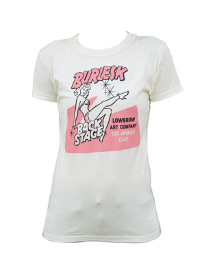 BRAND NEW WOMENS Lowbrow Art Company BACK STAGE Tee Shirt NATURAL SMALL-XLARGE